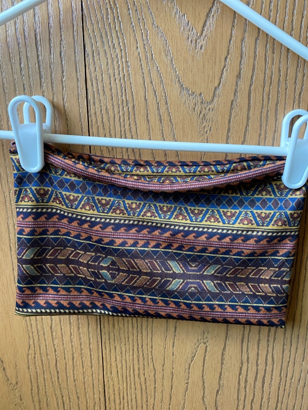 Aztec-Pattern headband or tube top in Navy, Rust & Gold